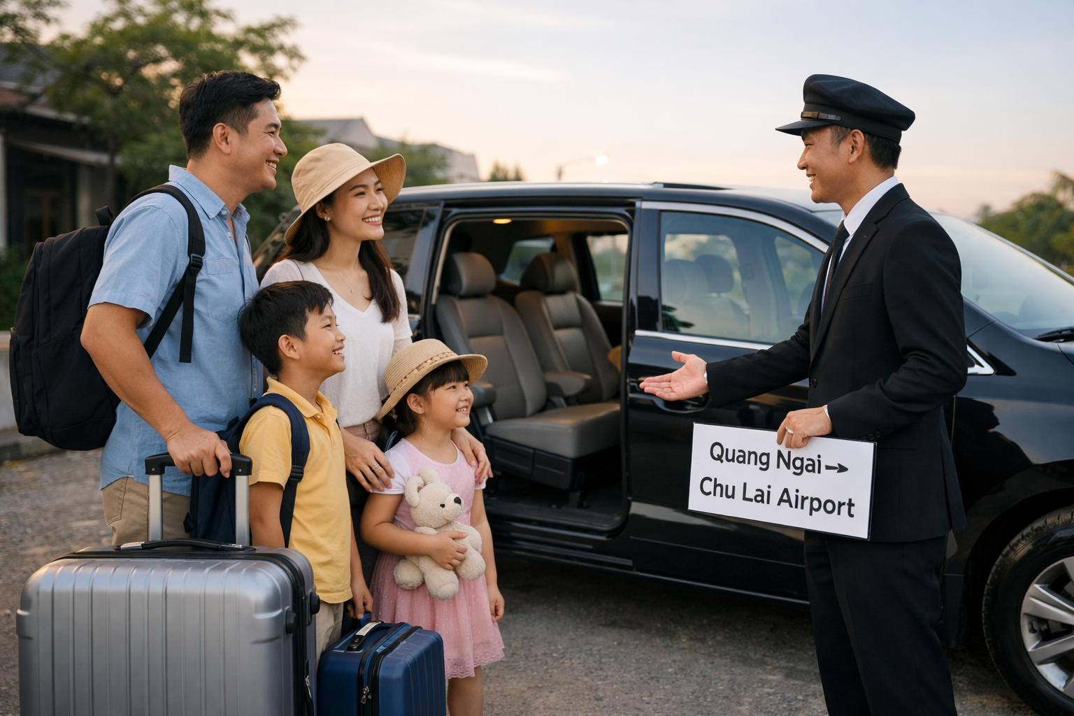 Đặt xe đi Chu Lai từ Quảng Ngãi giá trọn gói, đón đúng giờ và báo chi phí rõ