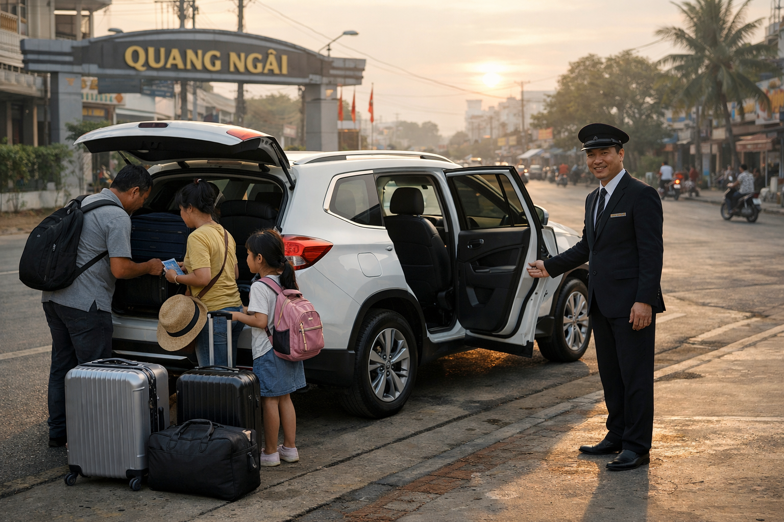 Đặt xe đưa đón sân bay Chu Lai từ Quảng Ngãi: giữ giờ bay, đi riêng thoải mái, báo lịch nhanh