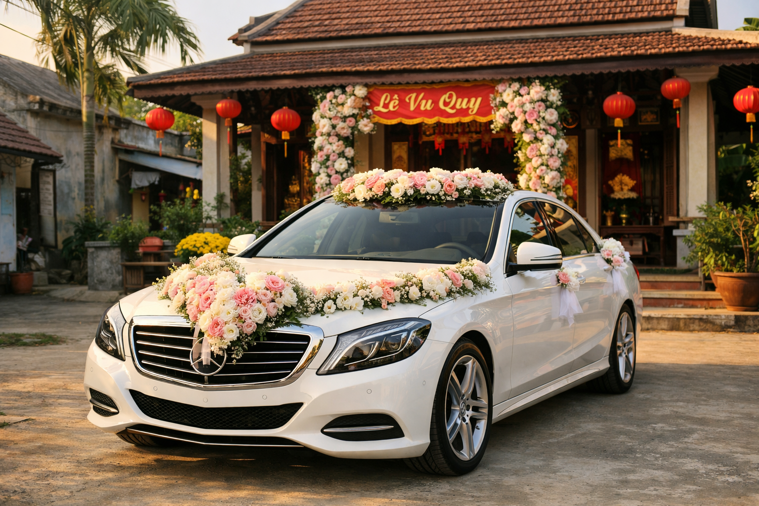 Đặt xe hoa Quảng Ngãi đón dâu tận nhà, trang trí đẹp và canh giờ lễ cưới