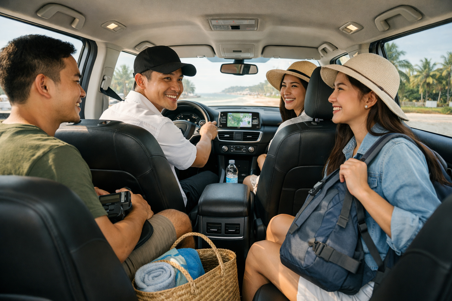 Nội thất xe riêng sạch đẹp cho chuyến đi Cổng Tò Vò