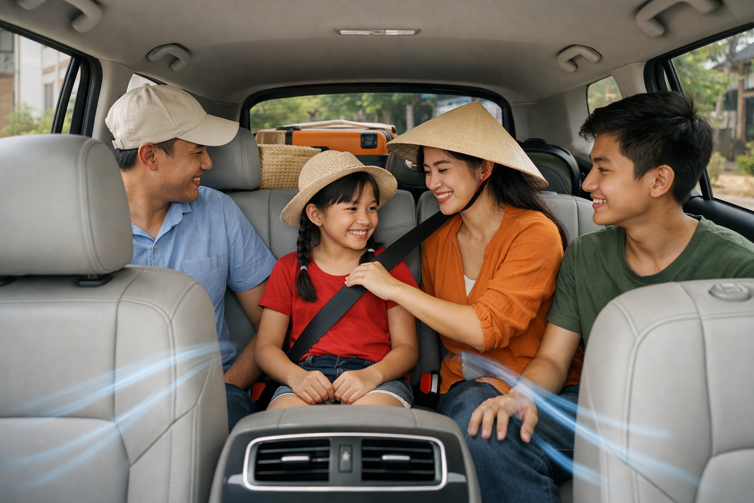 Khoang xe sạch sẽ, thoải mái cho chuyến đi Bãi Dừa Tư Nghĩa