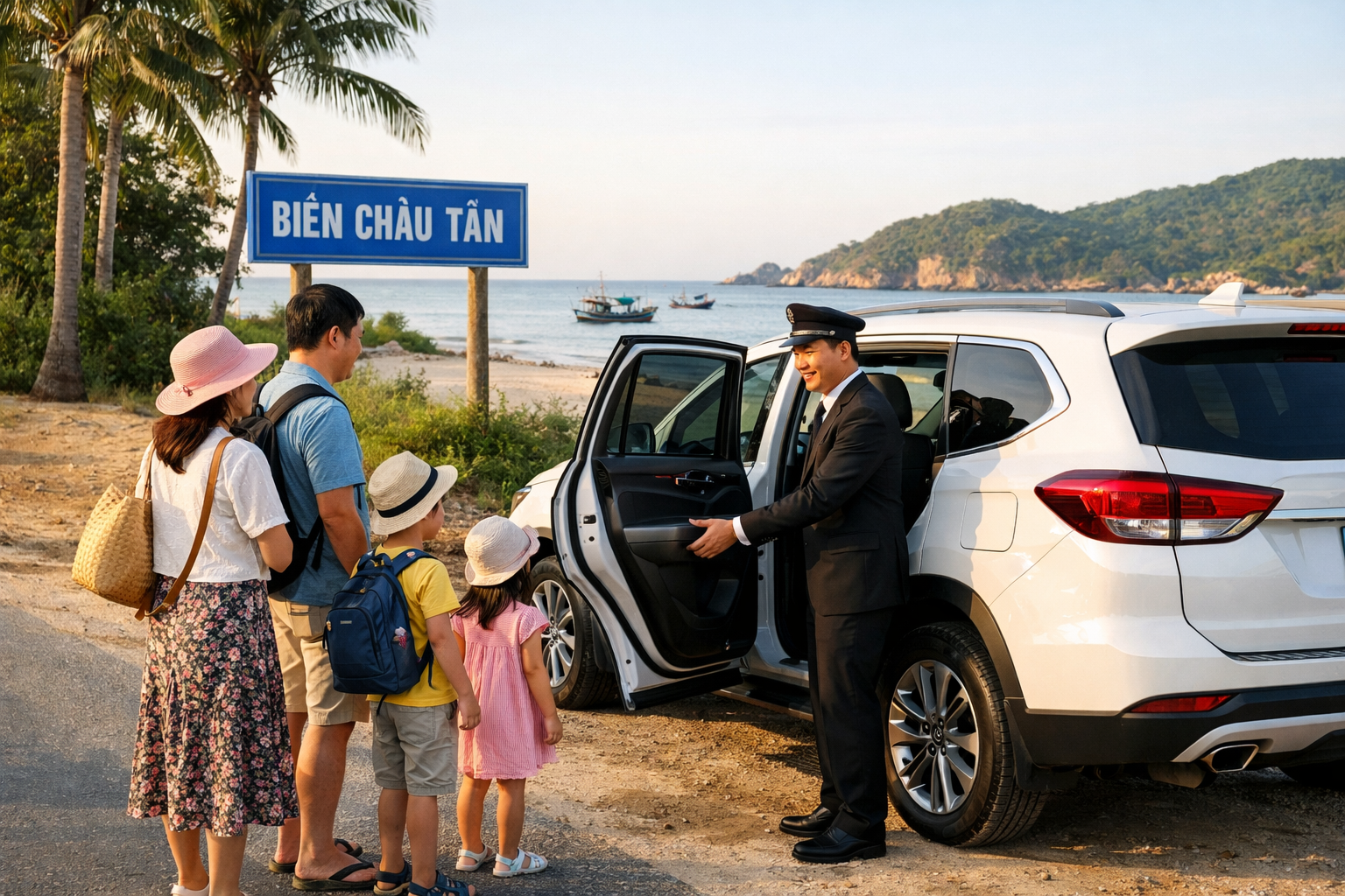 Dịch vụ đưa đón Biển Châu Tân bằng ô tô theo yêu cầu, khởi hành đúng giờ
