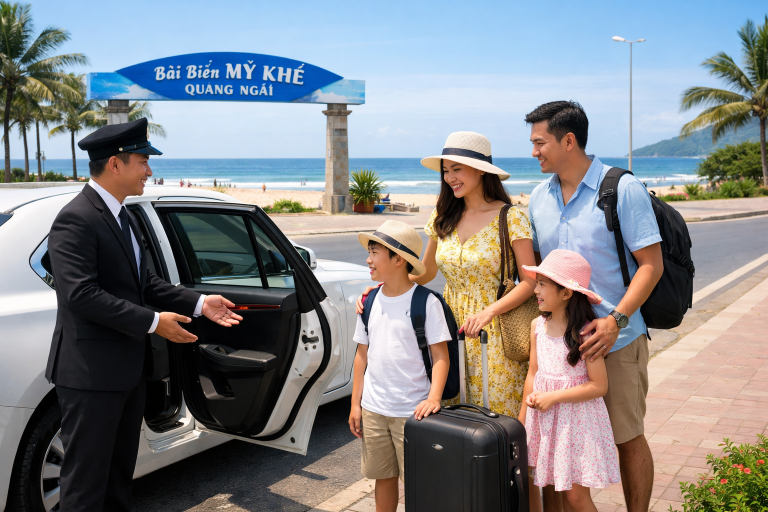 Dịch vụ đưa đón Biển Mỹ Khê Quảng Ngãi an toàn, đúng giờ, đón tận nơi theo lịch của bạn