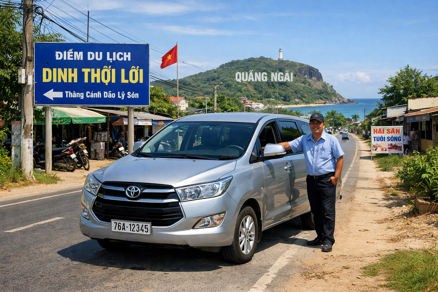Dịch vụ đưa đón Đỉnh Thới Lới từ Quảng Ngãi bằng ô tô, đón đúng giờ và đi riêng thoải mái