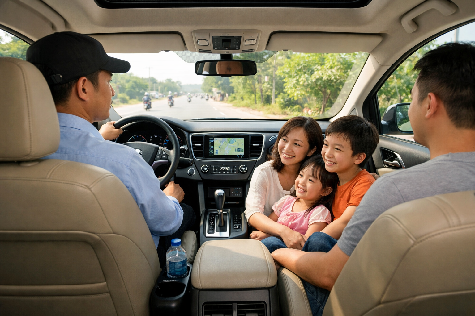 Khoang xe sạch đẹp cho chuyến đi Hòn Mù Cu