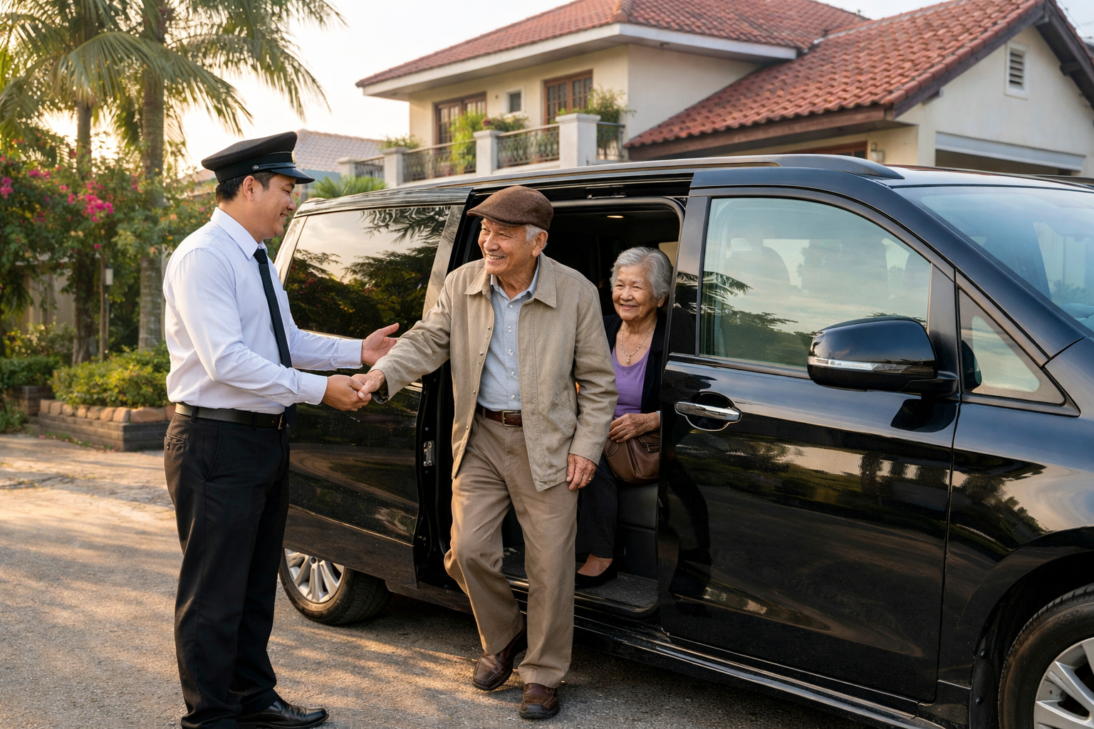 Tài xế đón khách tận nhà ở Quảng Ngãi trước chuyến đi tham quan