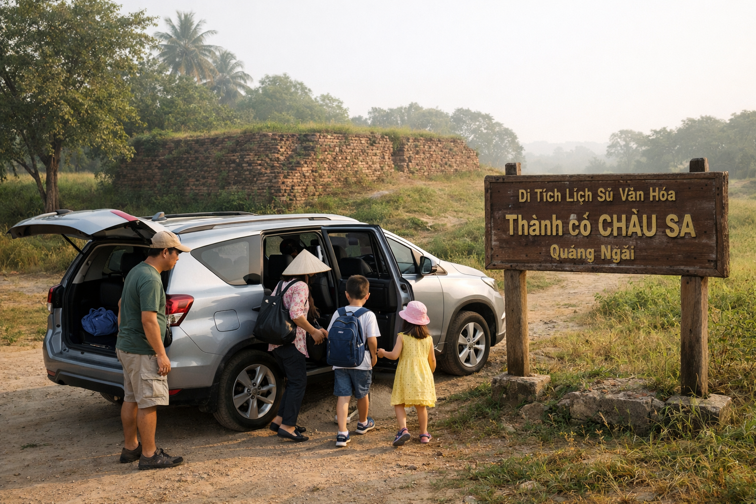 Dịch vụ đưa đón Thành cổ Châu Sa từ Quảng Ngãi bằng xe có tài, đi riêng tiện lợi