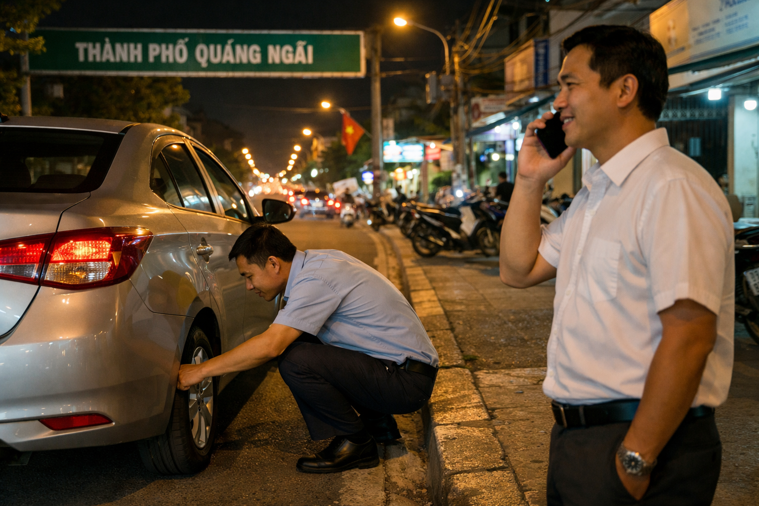 Khách gọi lái xe hộ Quảng Ngãi qua điện thoại vào ban đêm