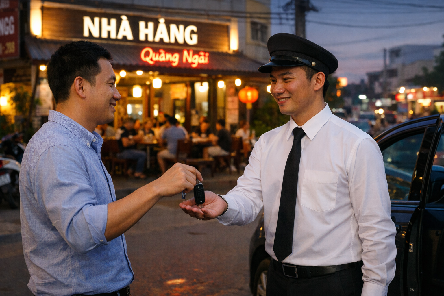Tài xế nhận bàn giao xe tại Quảng Ngãi