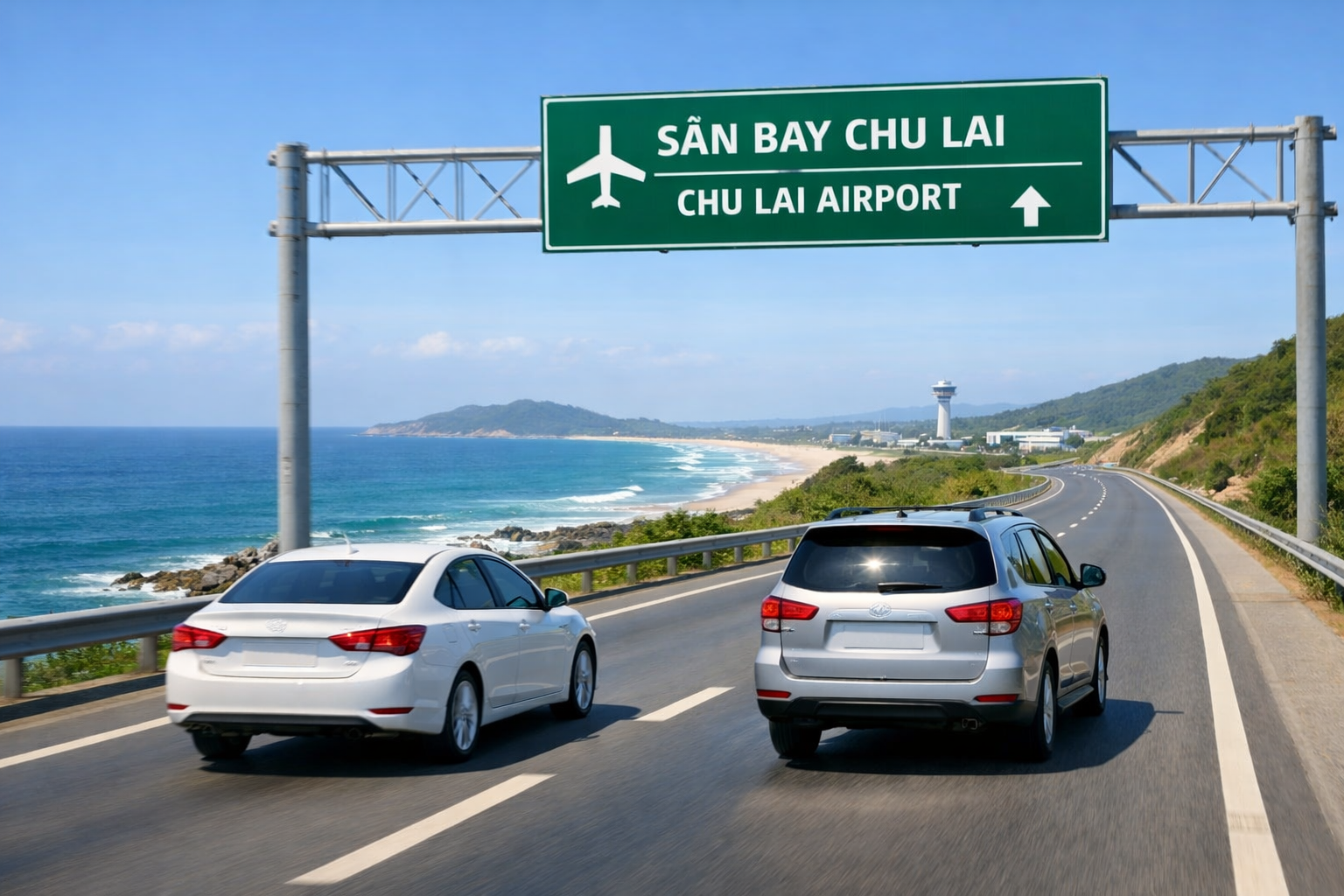 Xe riêng từ Quảng Ngãi đi sân bay Chu Lai trên đường cao tốc