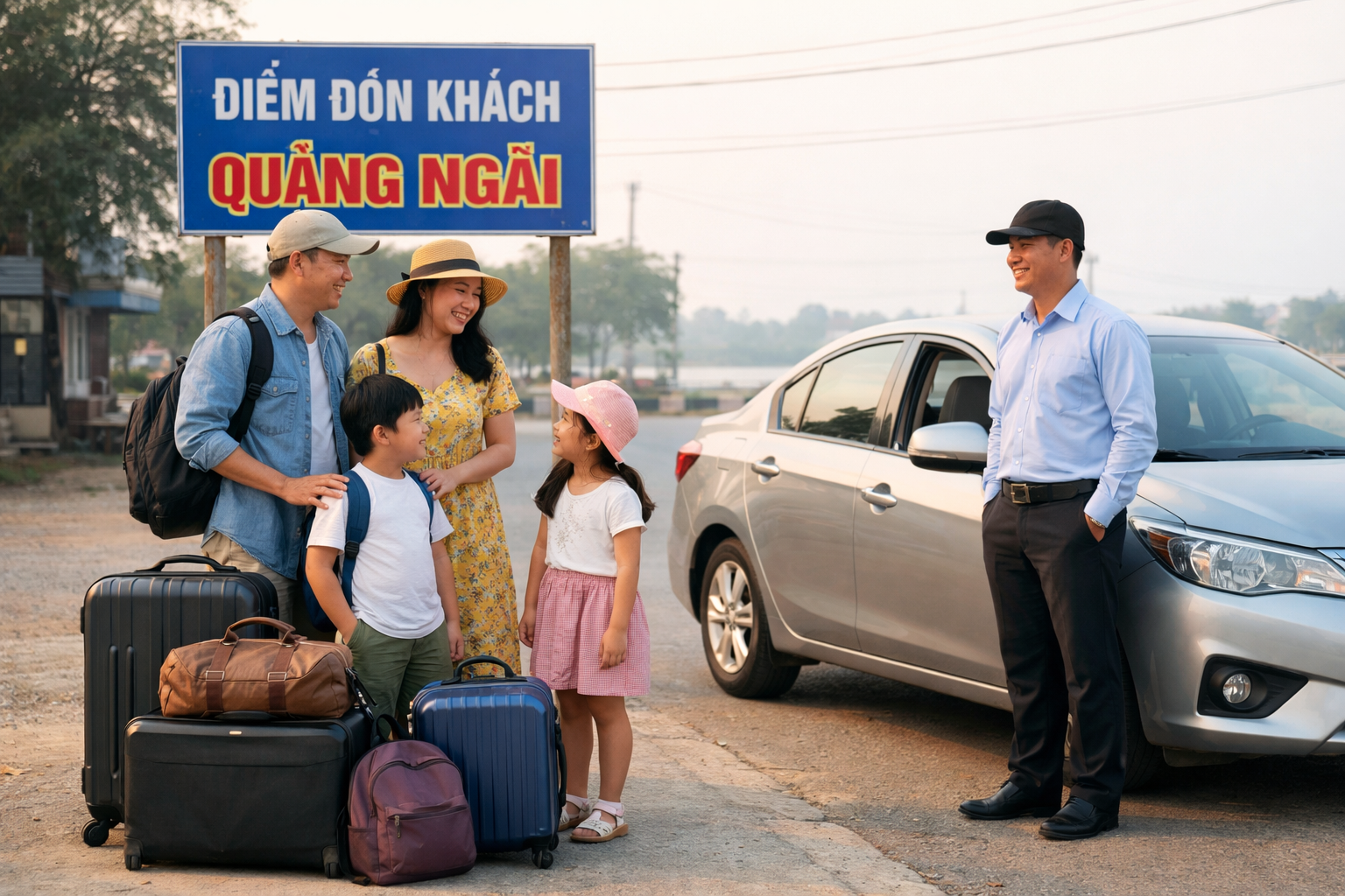 Xe 4 chỗ đón khách tại Quảng Ngãi