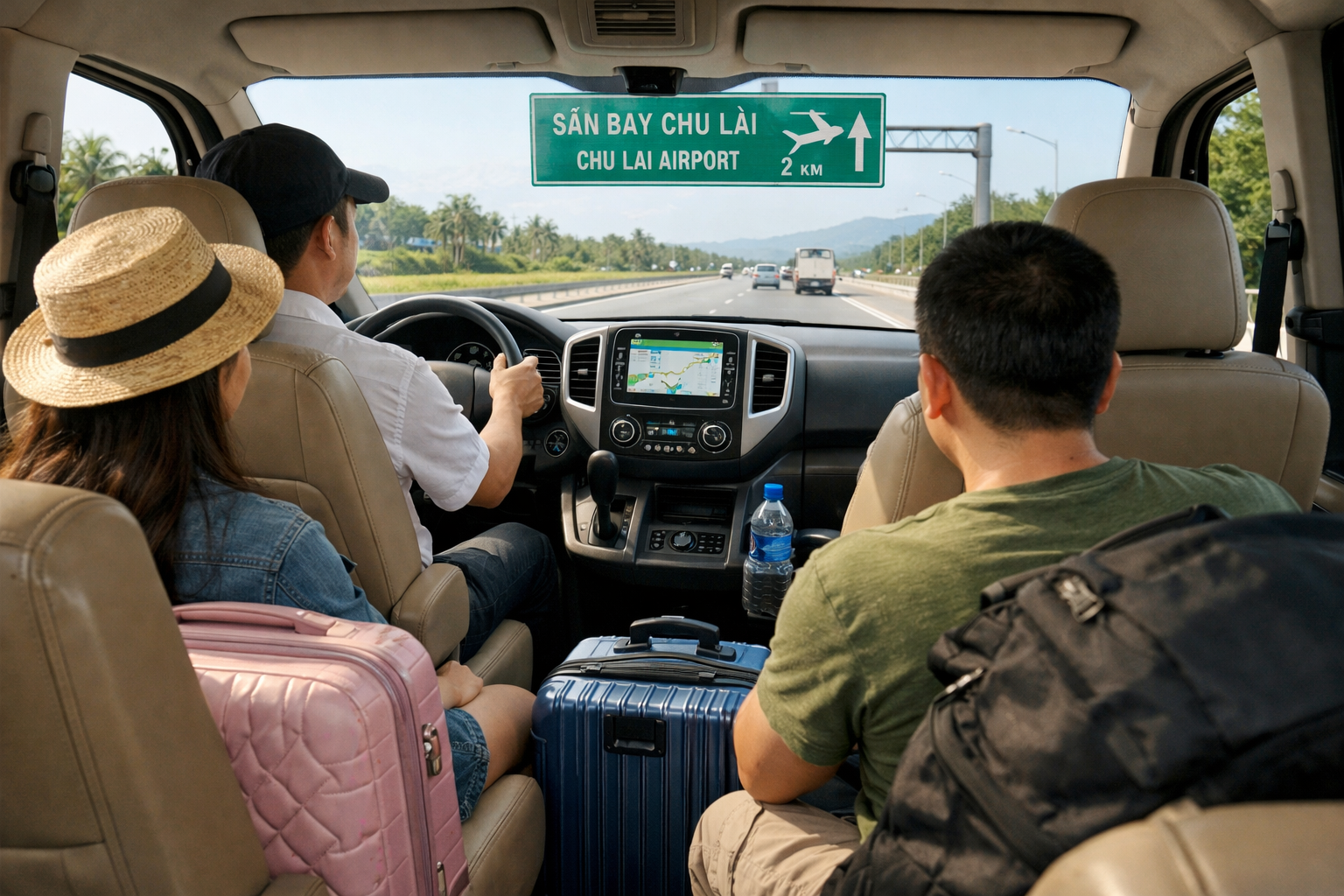 Hành khách đi Chu Lai trên xe riêng từ Quảng Ngãi