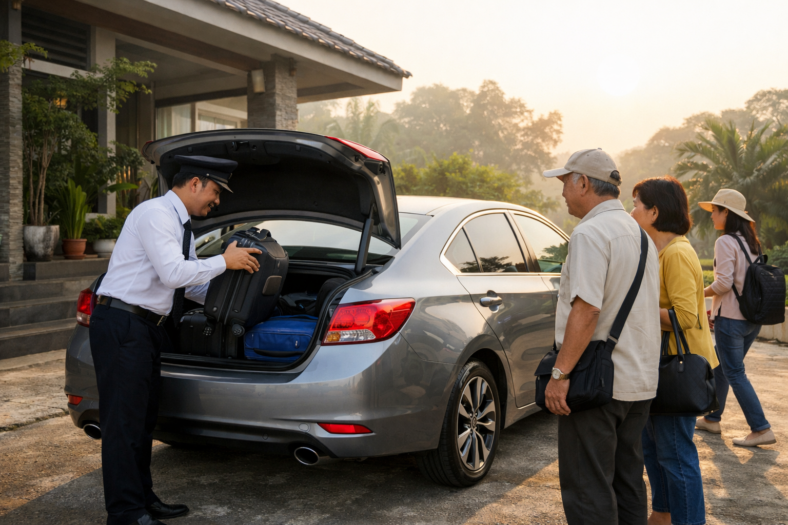 Thuê xe có tài Quảng Ngãi đi sân bay Chu Lai: đón đúng giờ, báo lịch nhanh