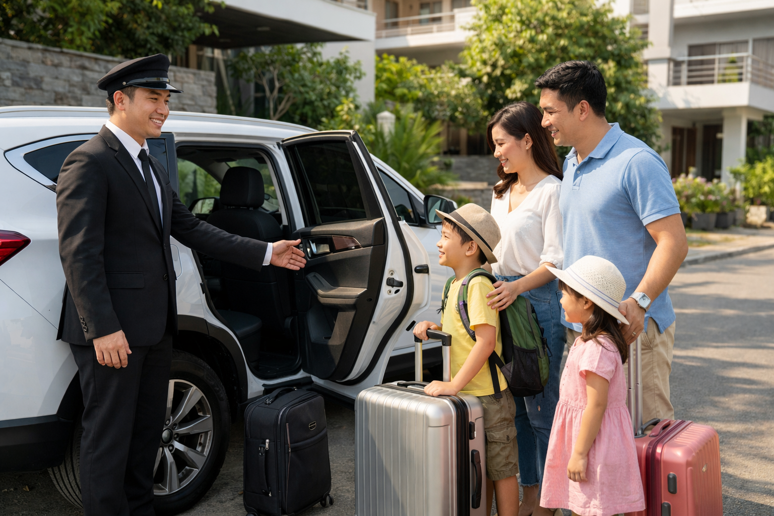 Tài xế đón khách tận nơi trước chuyến đi Ba Làng An