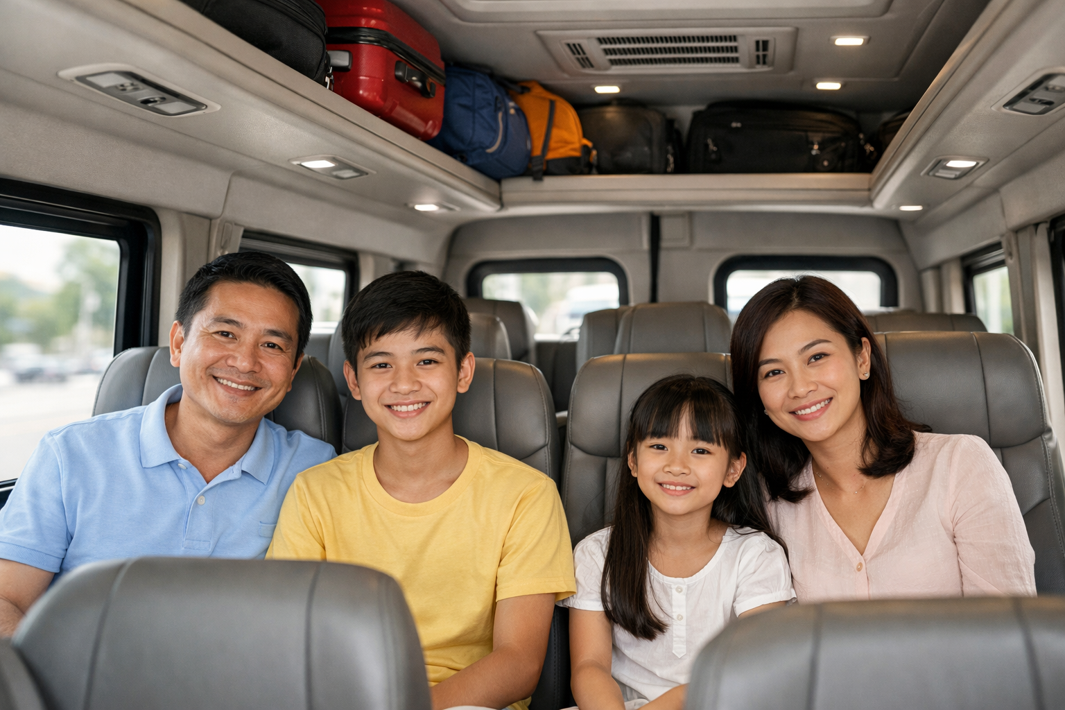 Khoang xe sạch đẹp cho chuyến tham quan Cổng Tò Vò