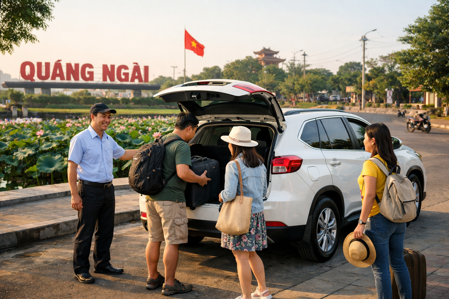 Thuê xe đi Cột cờ Tổ quốc Lý Sơn từ Quảng Ngãi, đón tận nơi theo lịch riêng