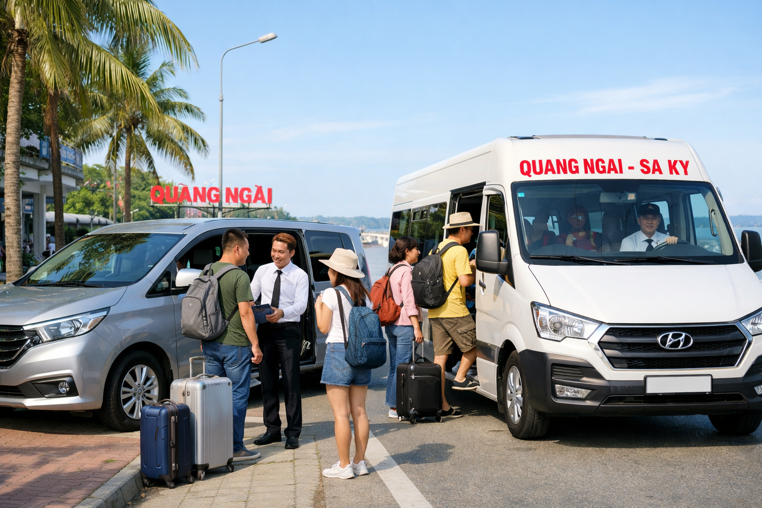 Thuê xe đi Đảo Lý Sơn từ Quảng Ngãi, đón tận nơi và chọn xe 4 7 16 chỗ đời mới