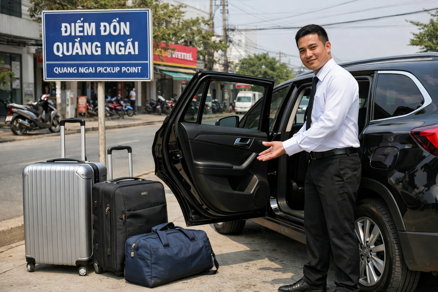 Tài xế đón khách đi Núi Cà Đam tại Quảng Ngãi