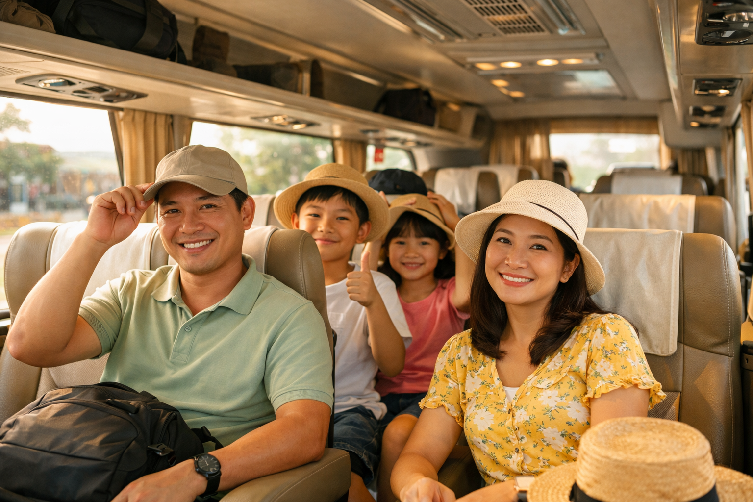 Khoang xe sạch đẹp cho chuyến đi Suối Mơ Nghĩa Thuận