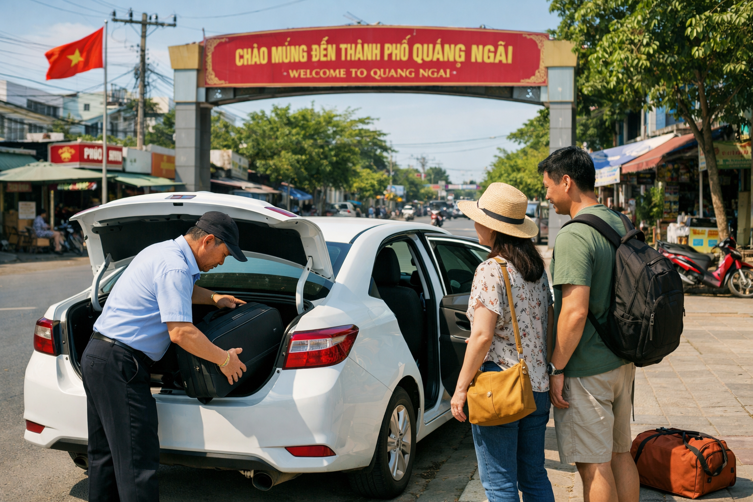 Xe 4 chỗ đón khách tại Quảng Ngãi đi Đỉnh Thới Lới