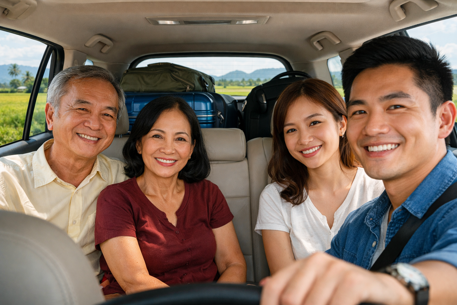 Khoang xe riêng tiện nghi cho chuyến đi Hồ Thạch Nham