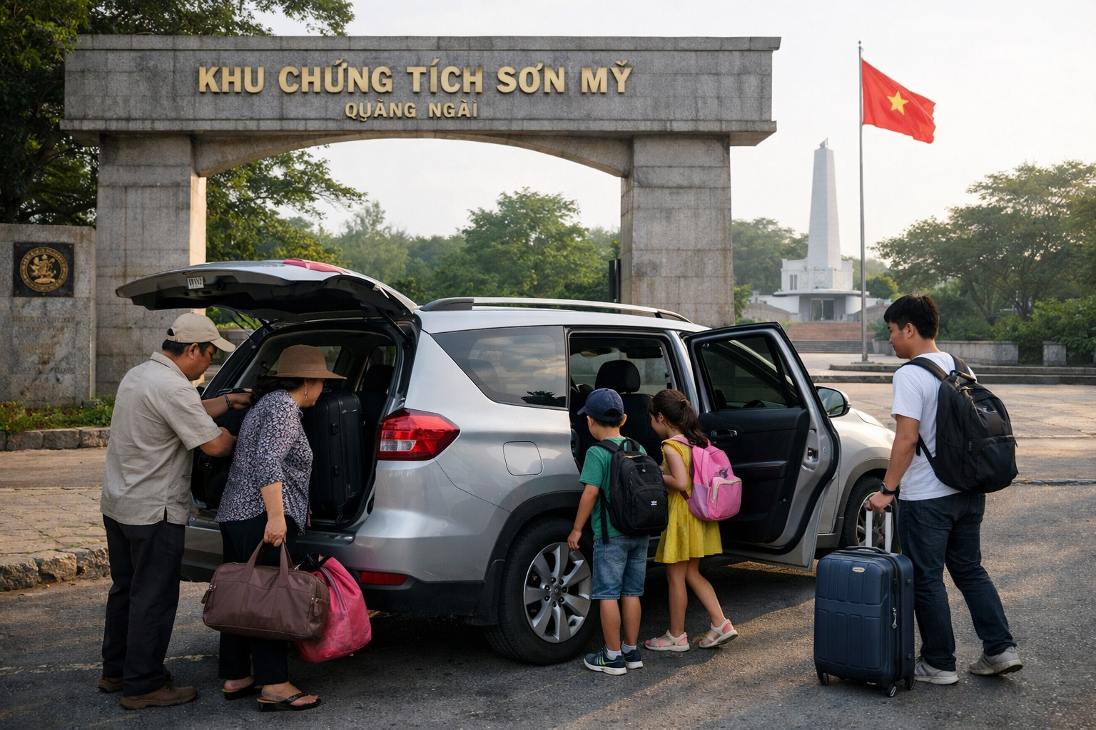 Thuê xe đi Khu chứng tích Sơn Mỹ trọn gói, đón tận nơi và linh hoạt theo lịch
