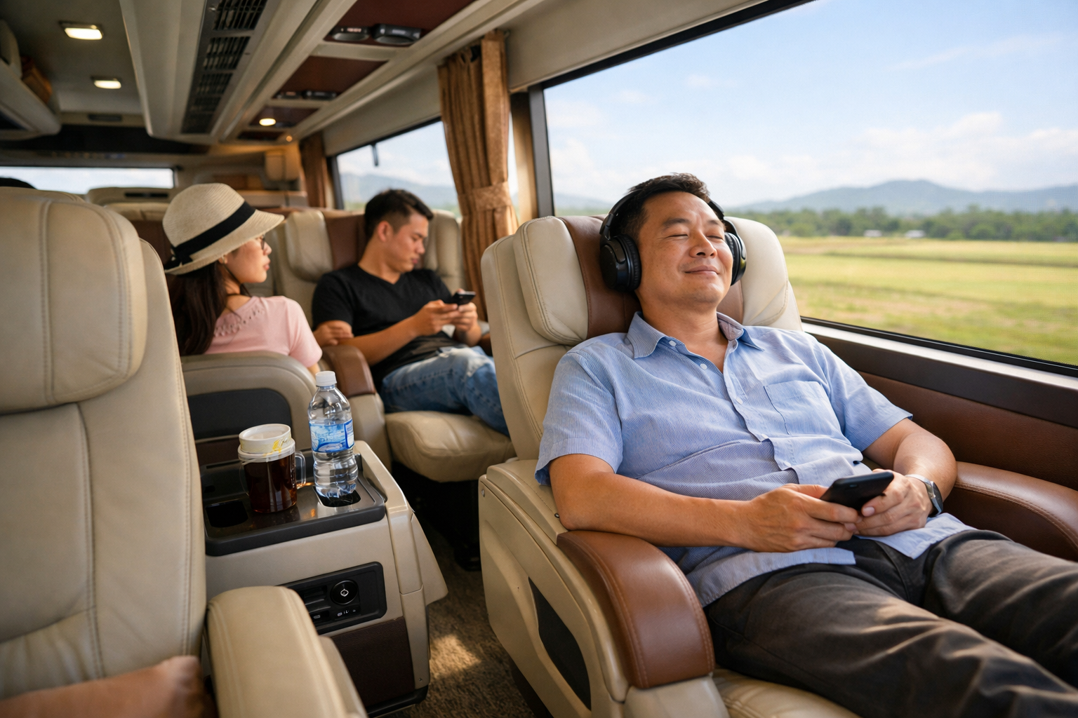 Nội thất xe có tài thoải mái cho chuyến đi Quy Nhơn