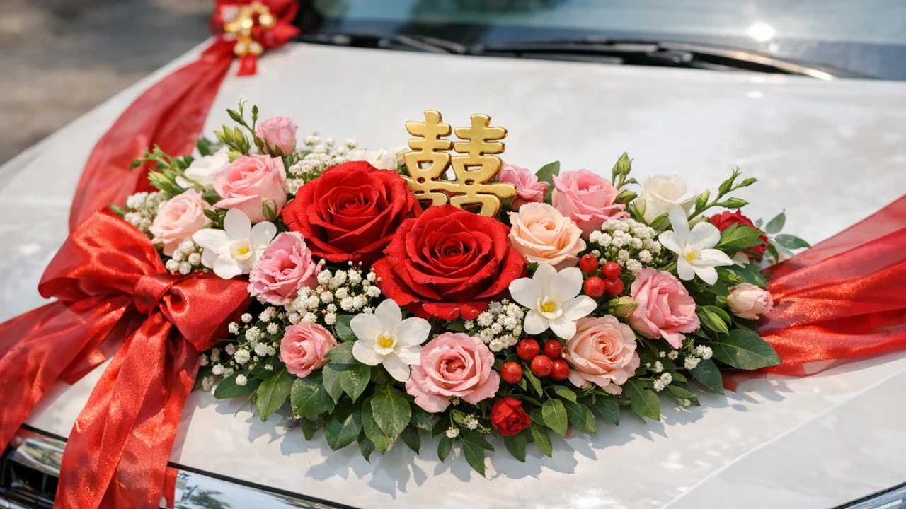 Trang trí xe hoa cưới theo yêu cầu tại Quảng Ngãi