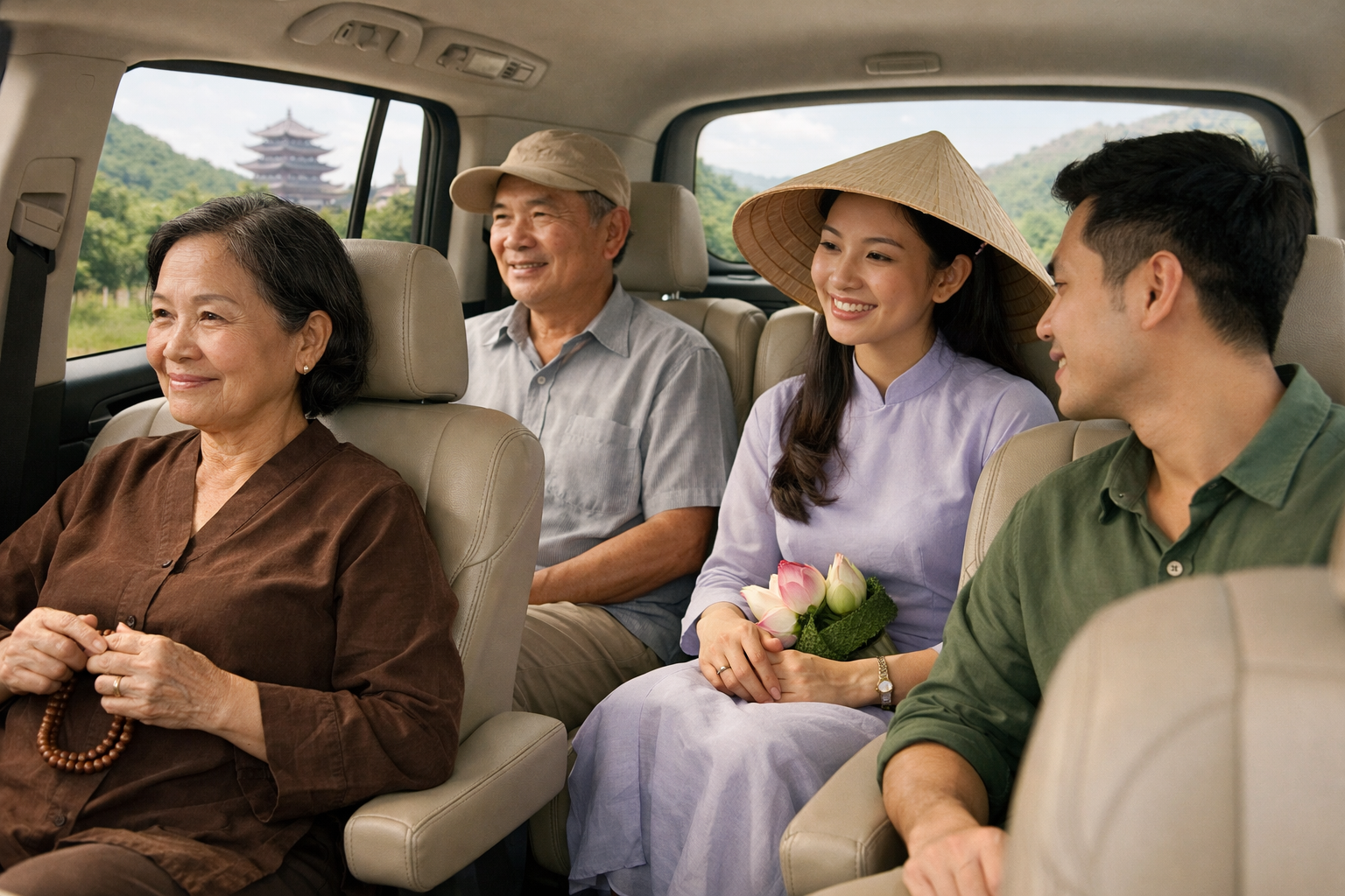 Khoang xe sạch sẽ cho chuyến đi lễ Âm Linh Tự