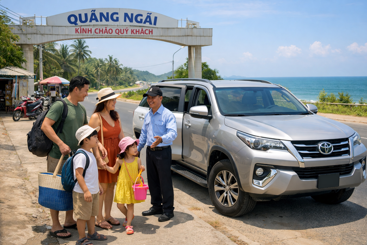 Dịch vụ xe ô tô đưa đón Bãi biển Khe Hai theo yêu cầu, đi riêng thoải mái và đúng lịch