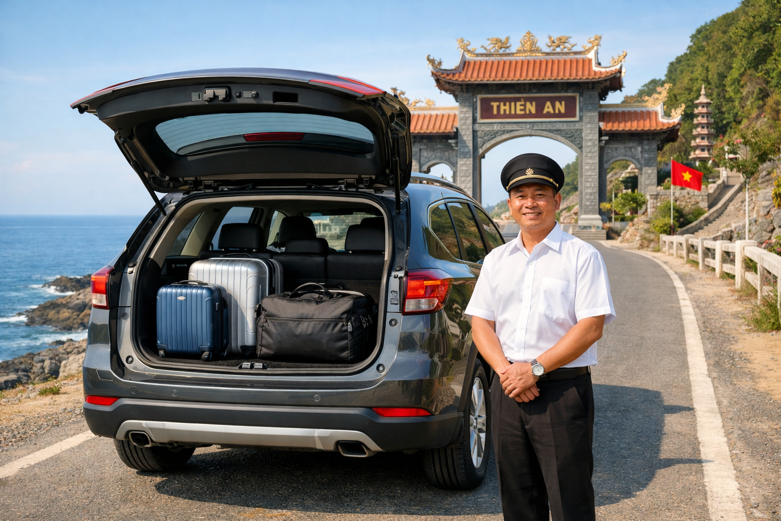 Tài xế đón khách đi Chùa Hang tận nơi