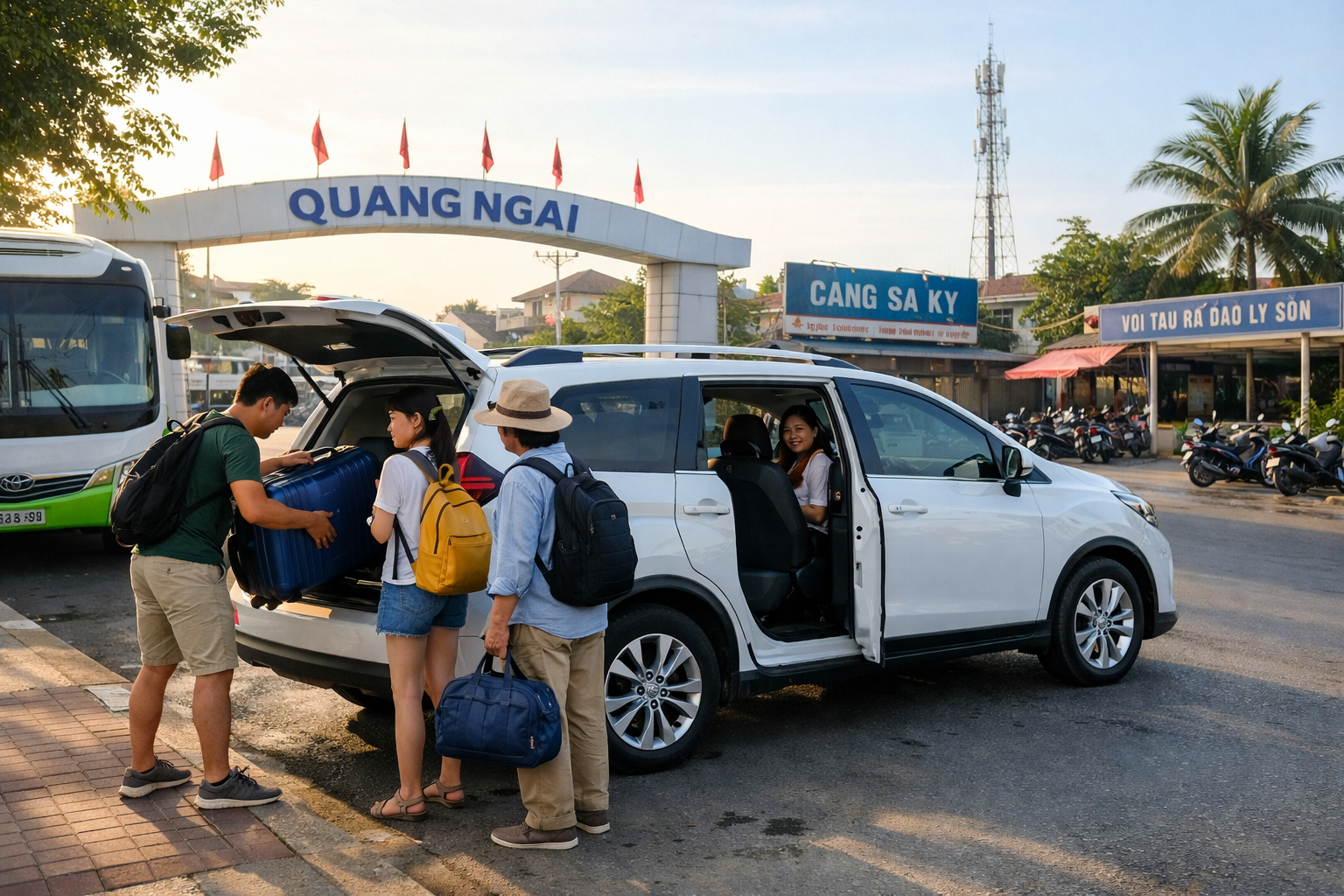 Xe đưa đón Đảo Lý Sơn linh hoạt mỗi ngày, canh giờ tàu và đặt xe dễ dàng