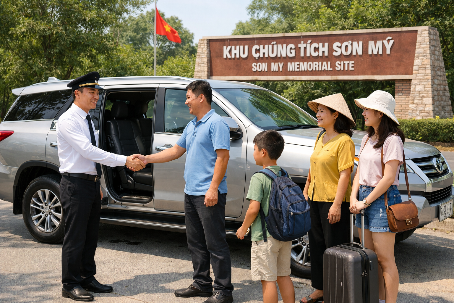 Dịch vụ xe đưa đón Khu chứng tích Sơn Mỹ an toàn, đúng giờ cho chuyến tham quan và tưởng niệm