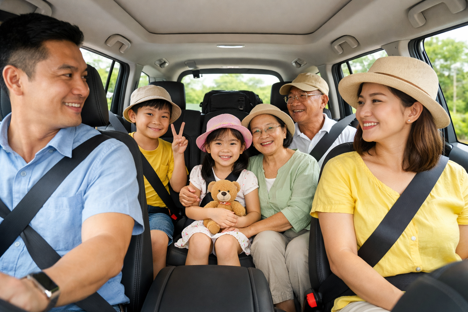 Khoang xe sạch đẹp cho chuyến đi Núi Cà Đam