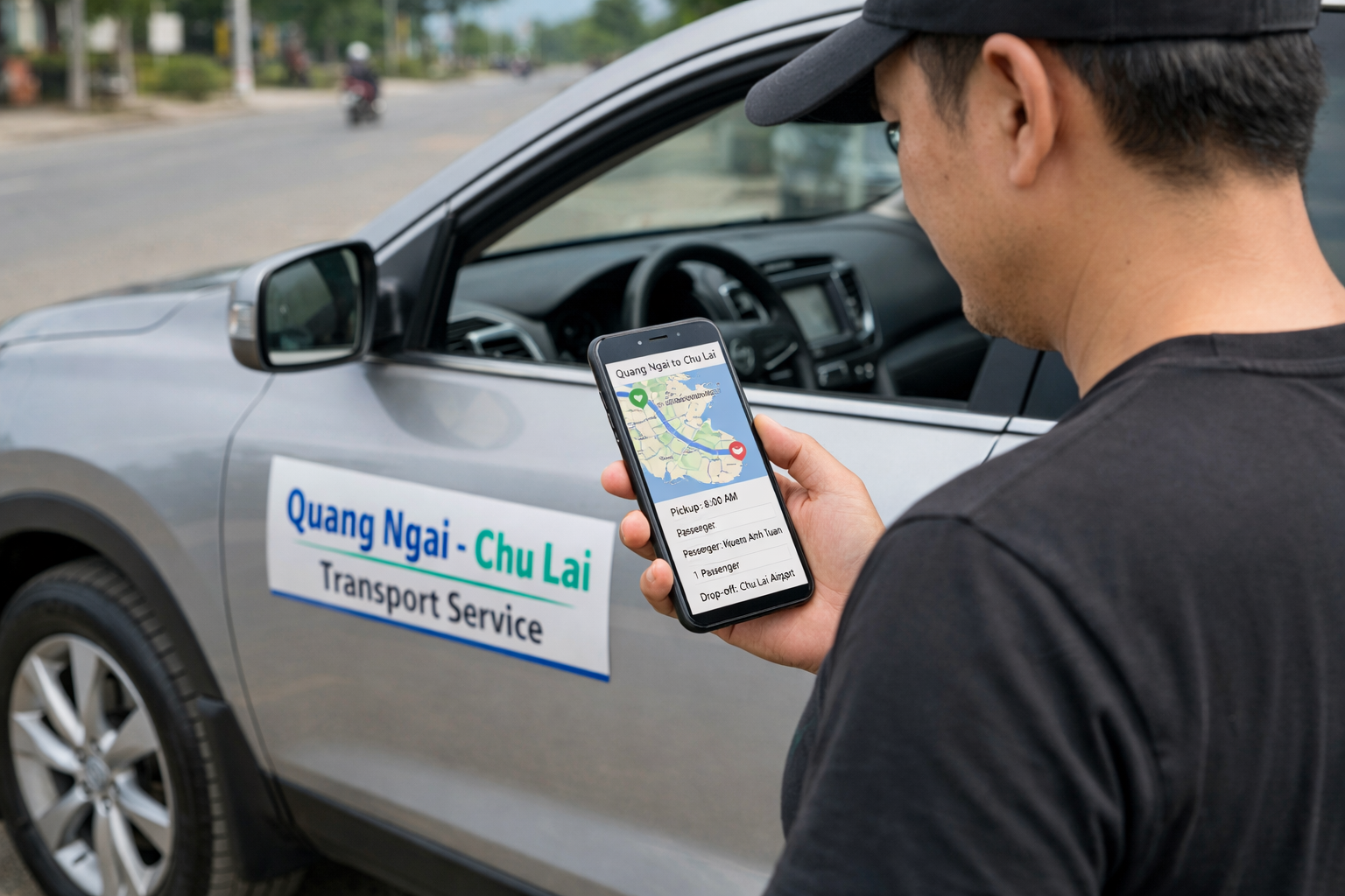Tài xế xác nhận lịch xe ghép đi Chu Lai