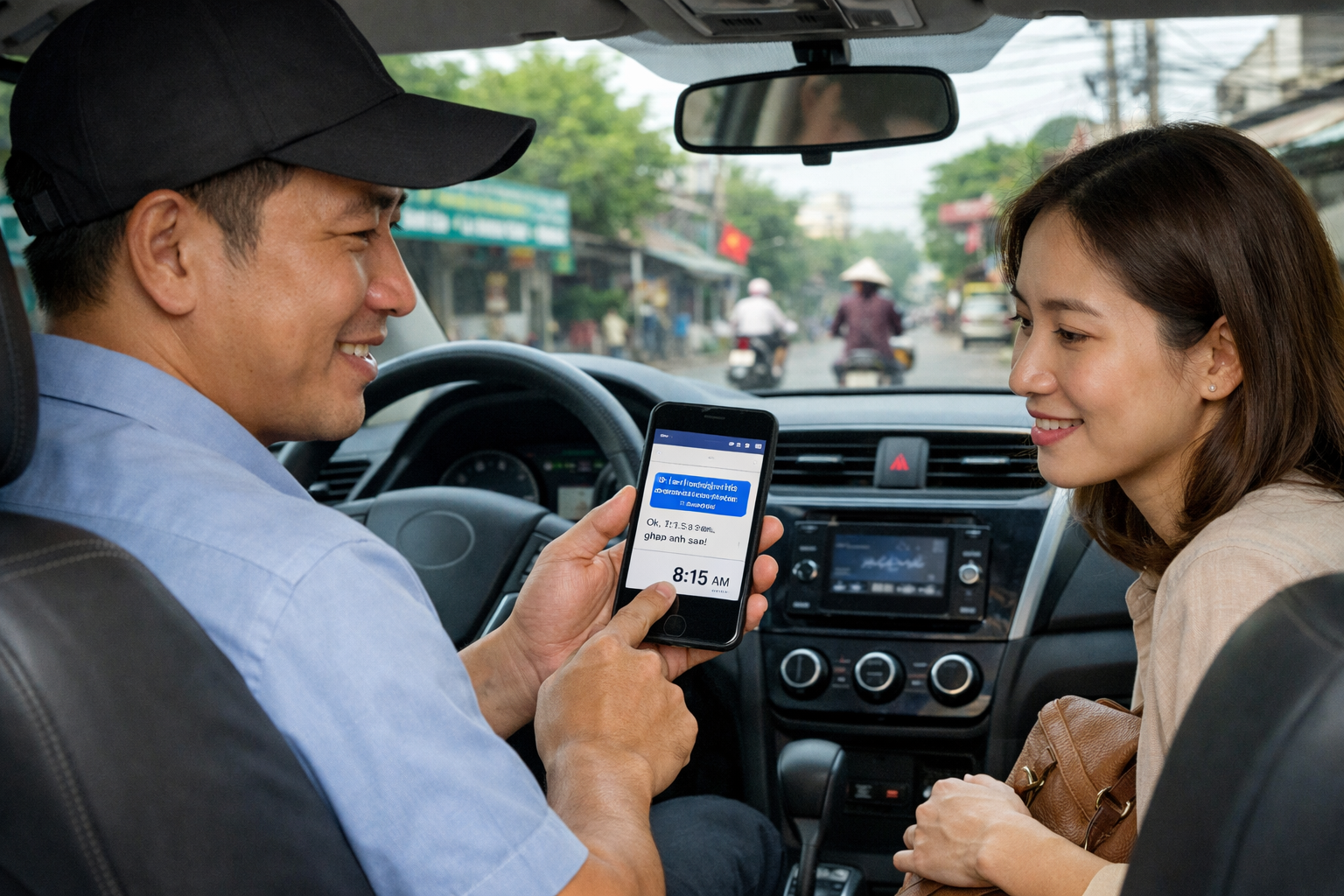 Tài xế xác nhận giờ đón xe ghép tại Quảng Ngãi