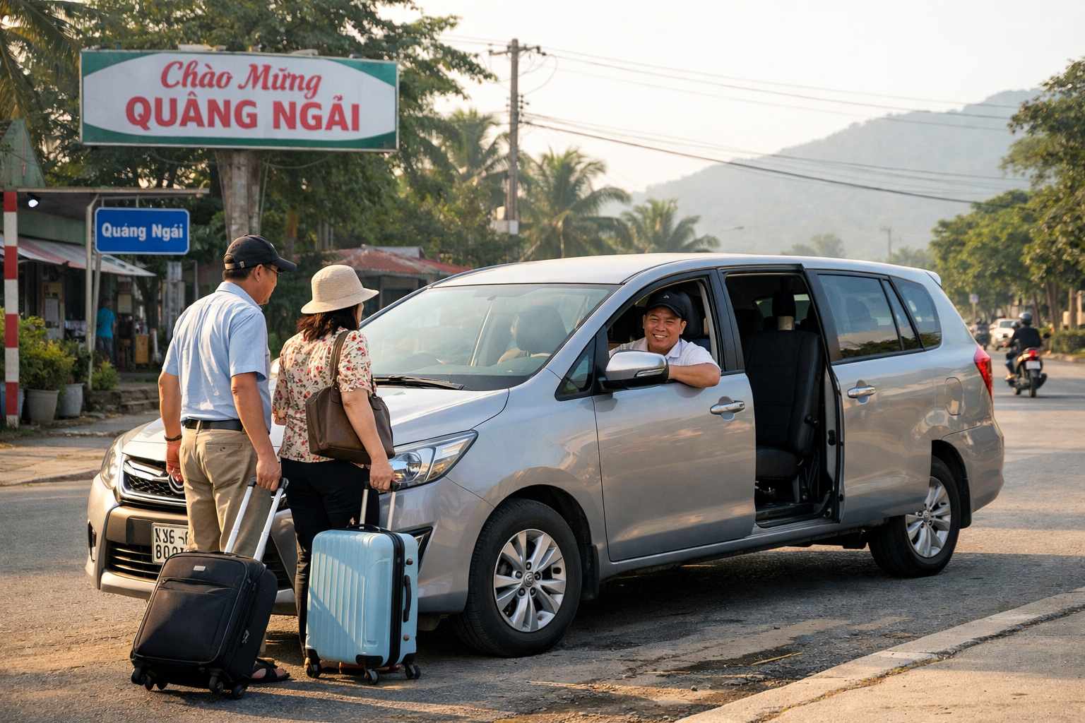 Liên hệ hotline và Zalo để đặt xe ghép Quảng Ngãi đi Hội An