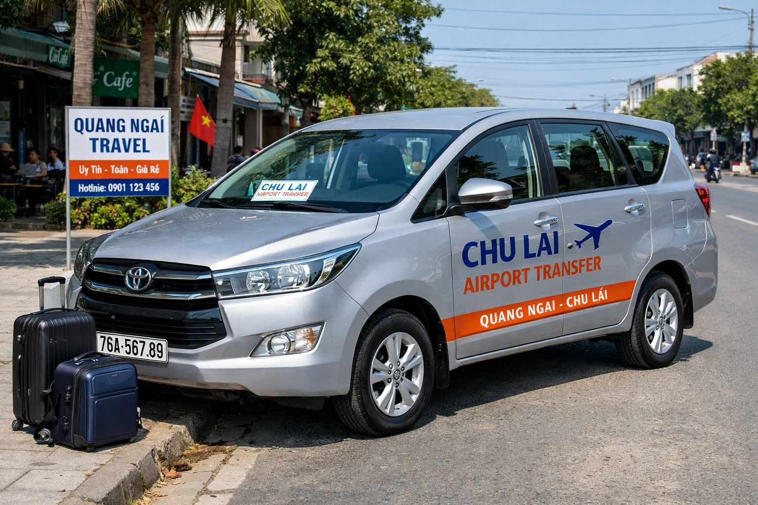 Không gian xe ghép đi Chu Lai từ Quảng Ngãi
