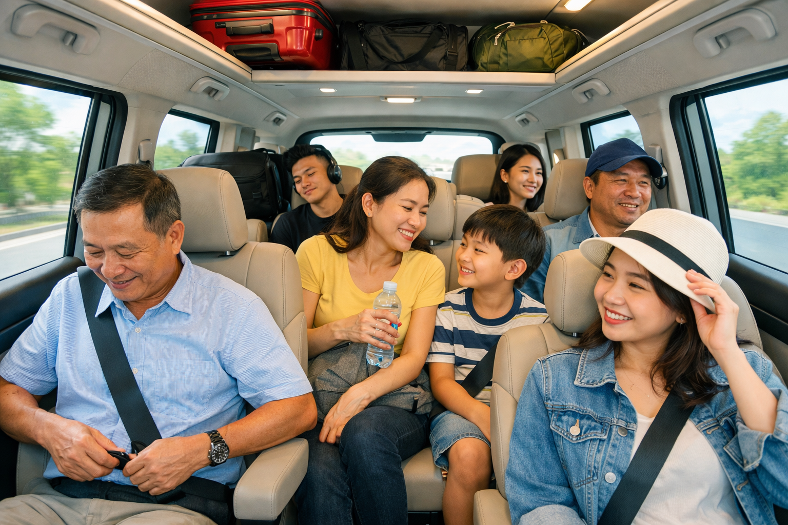 Khoang xe ghép sạch sẽ cho chuyến đi Tuy Hòa từ Quảng Ngãi