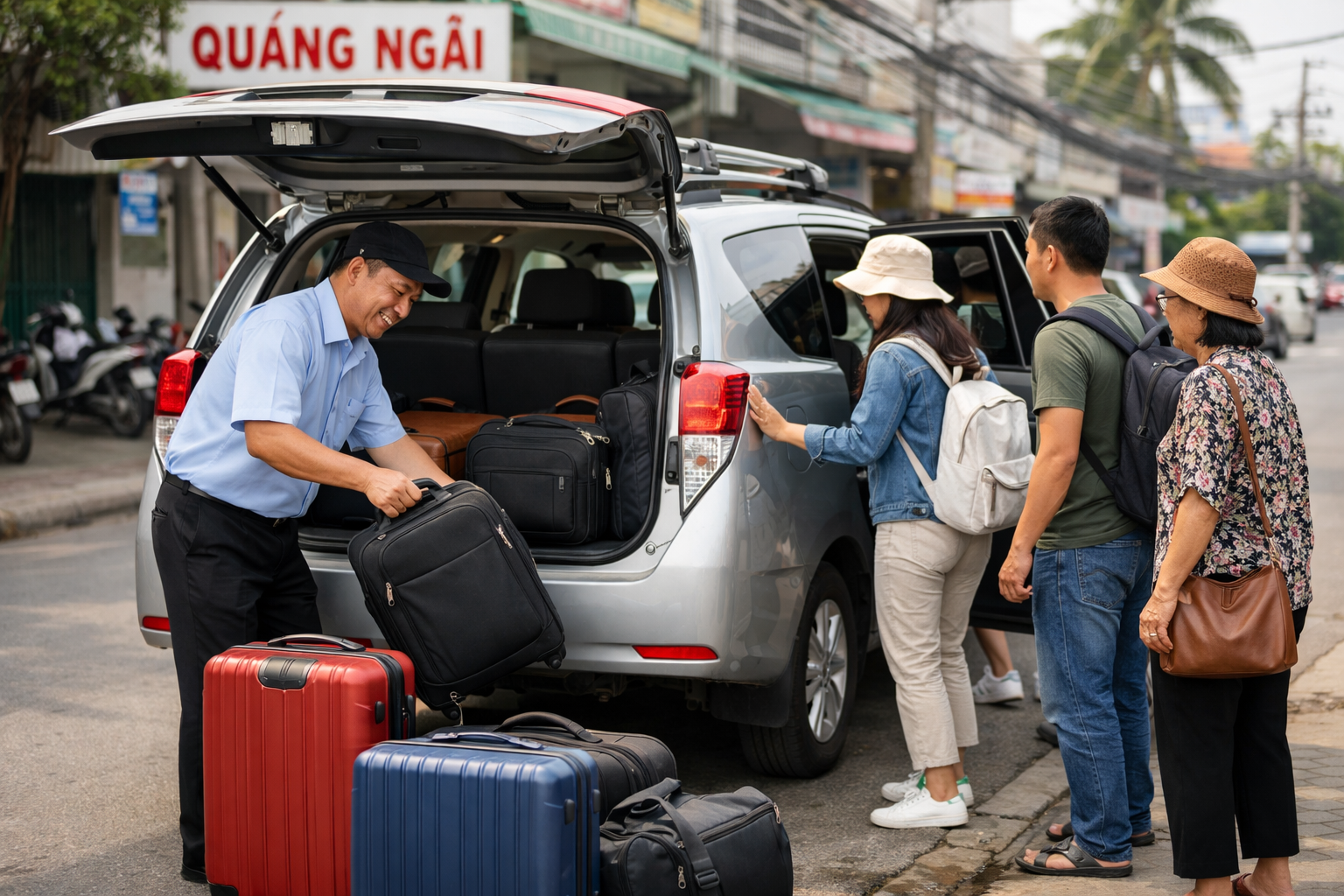 Hành khách lên xe ghép tại Quảng Ngãi
