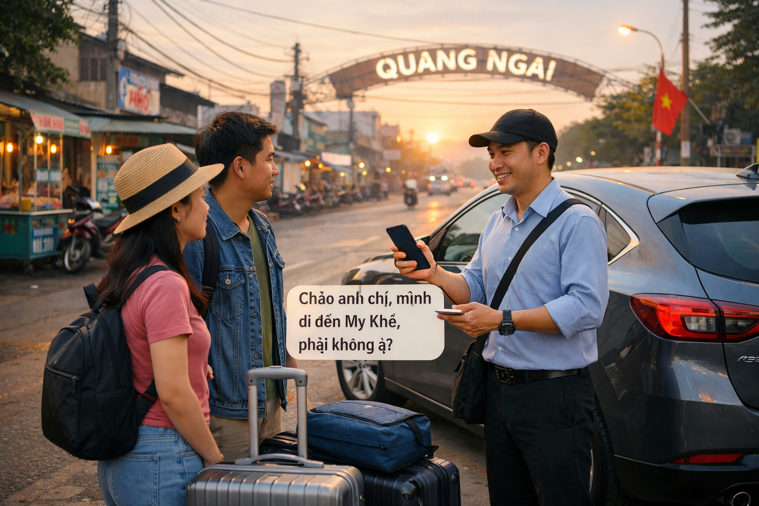 Tài xế xác nhận lịch xe ghép sáng sớm ở Quảng Ngãi