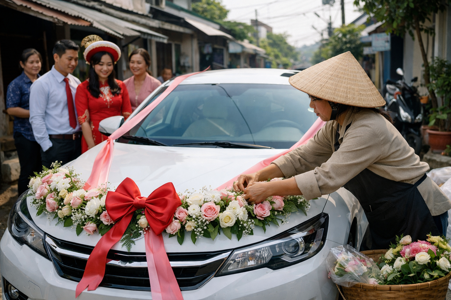 Trang trí xe hoa đám hỏi tại Quảng Ngãi