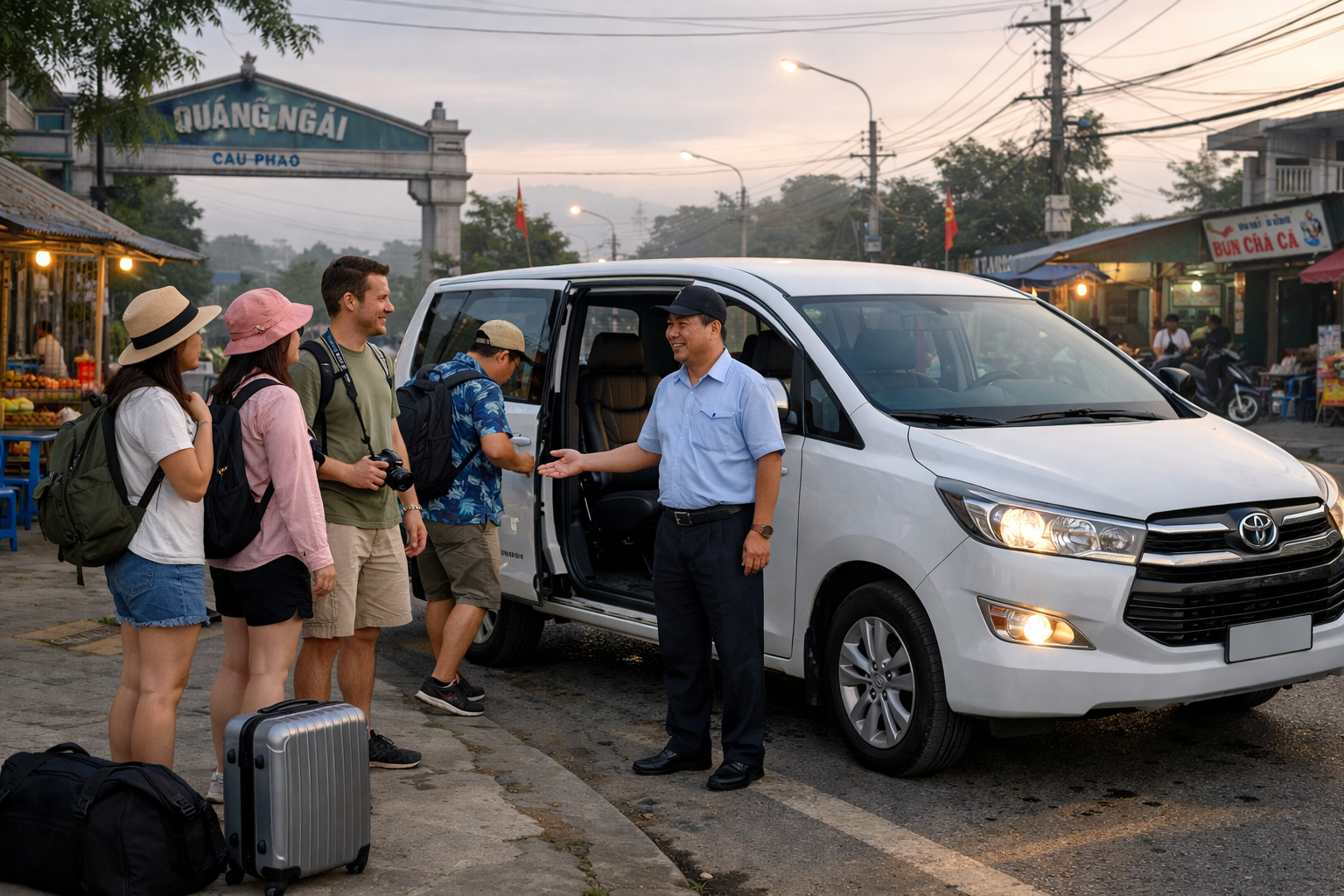 Xe hợp đồng đưa khách du lịch đến Đảo Lý Sơn an toàn, đúng giờ và canh giờ tàu